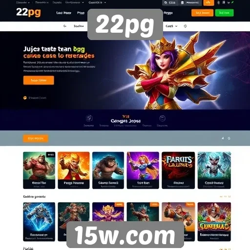 Navegação e design do site de jogos 22pg